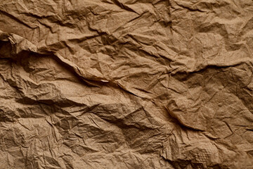 Background of the crumpled brown paper