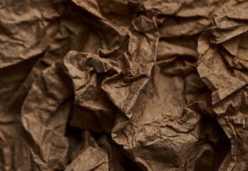Background of the crumpled brown paper
