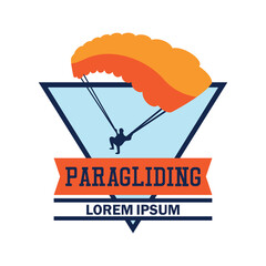 paragliding icon with text space for your slogan tag line, vector illustration