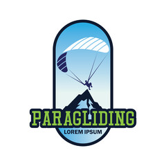 paragliding icon with text space for your slogan tag line, vector illustration