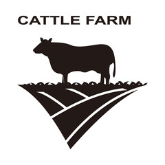 Cattle farm logo  design template vector illustration vector