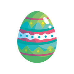 happy easter celebration green egg painted vector illustration design