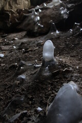 a frozen ridge in a cave