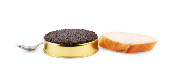 Crackers with cream cheese and black caviar