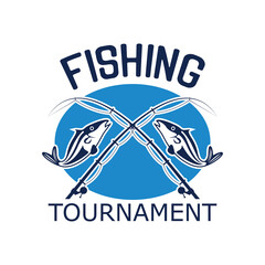 Fototapeta premium fishing logo with text space for your slogan tag line, vector illustration