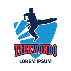 Obraz premium taekwondo martial logo with text space for your slogan tag line, vector illustration