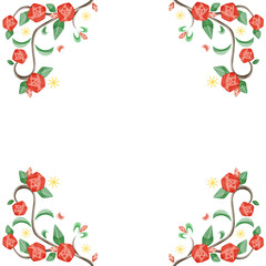 バラの花のフレームイラスト