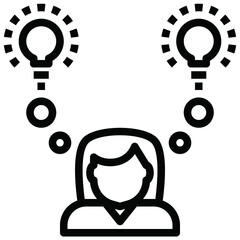 think analysis icon for graphic design job application website report and other design job
