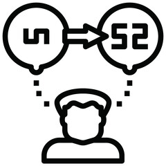 think analysis icon for graphic design job application website report and other design job