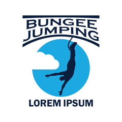 bungee jumping logo with text space for your slogan tag line, vector illustration