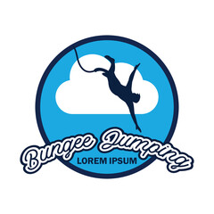 bungee jumping logo with text space for your slogan tag line, vector illustration