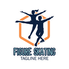 Fototapeta na wymiar speed skating logo with text space for your slogan tag line, vector illustration
