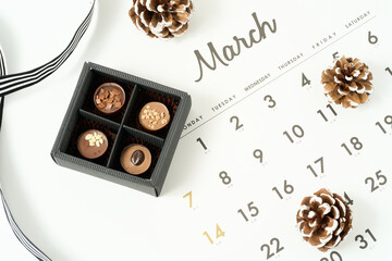 2月のカレンダーとバレンタインチョコ