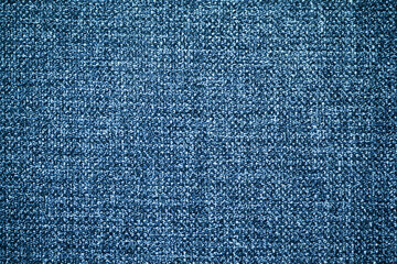 Blue checkered fabric texture. Textile pattern background. Coach furniture closeup materia. Blue jeans pattern.