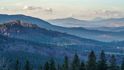 Fototapeta na wymiar Panoramic view on Karpatian Mountains