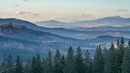 Panoramic view on Karpatian Mountains