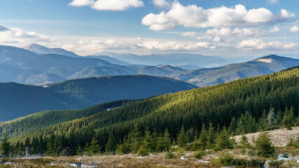 Panoramic view on Karpatian Mountains
