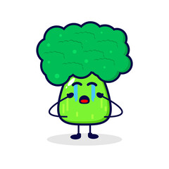 Broccoli cry cute character illustration