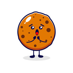 Chocolate chips surprised cute character