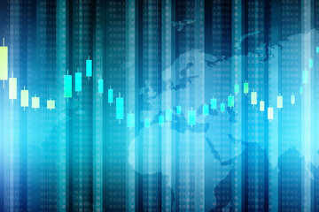 2d rendering Stock market online business concept. business Graph 