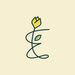 Initial Tulip Flower