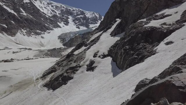 Aerials of Swiss Steingletscher and its suroundings