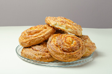 Ham and cheese buns. High quality photo