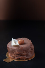 Fresh pastries, cakes from the bakery on a dark background