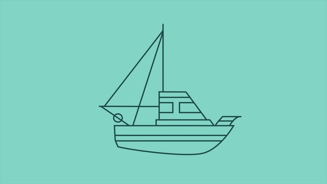 Yacht Animated Icon. 4k Animated Icon to Improve Project and Explainer