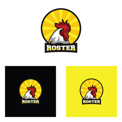 vector illustration of roster logo design, roster silhouette