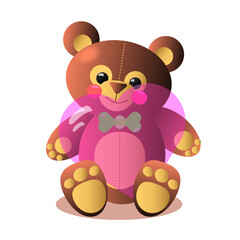 Naklejka premium teddy bear with heart