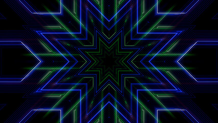 Circuit Kaleidoscope Line Space abstract 3D illustration background