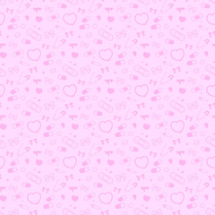 病みかわいい 注射器のイラスト ピンク Colourful Wall Mural Colourf ふわぷか