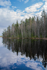 Fototapeta na wymiar View of The Repovesi National Park, lake and forest, Kouvola, Finland