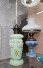 Fototapeta na wymiar Antique oil lamp for lighting