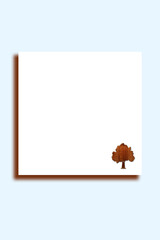 Square invitation card layout with a tree on the template
