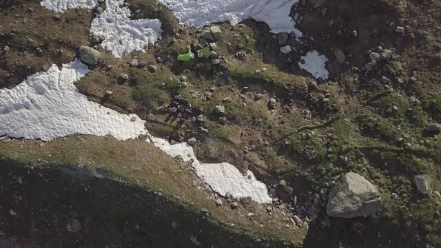 Aerials of Swiss Steingletscher and its suroundings