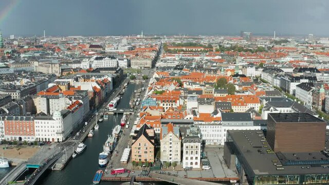 Flight over beautiful Copenhagen - the capital of Denmark