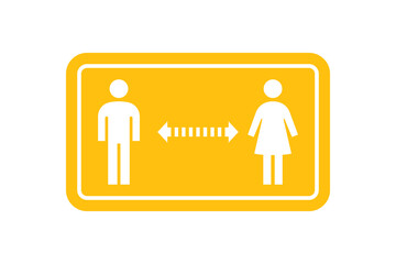 Social distancing icon. Keep the distance. Avoid crowds. Coronovirus epidemic protective. Vector illustration