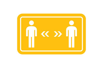 Social distancing icon concept. Keep the distance. Avoid crowds. Coronovirus epidemic protective. Vector illustration