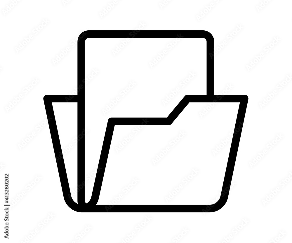 Poster folder folding storage single isolated icon with outline line style