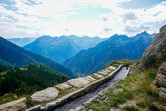 View over the canaa aqueduct over the Val Lavizzara