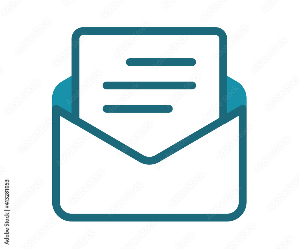 Poster email envelope letter single isolated icon with solid line style
