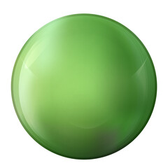 Glass neon green ball or precious pearl. Glossy realistic ball, 3D abstract vector illustration highlighted on a white background. Big metal bubble with shadow.