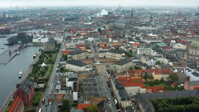 Flight over Amalienborg - Danish royal family palace