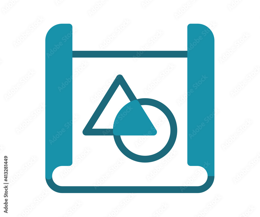 Poster concept blueprint planning isolated icon with solid line style