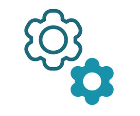 setting configuration cog single isolated icon with solid line style