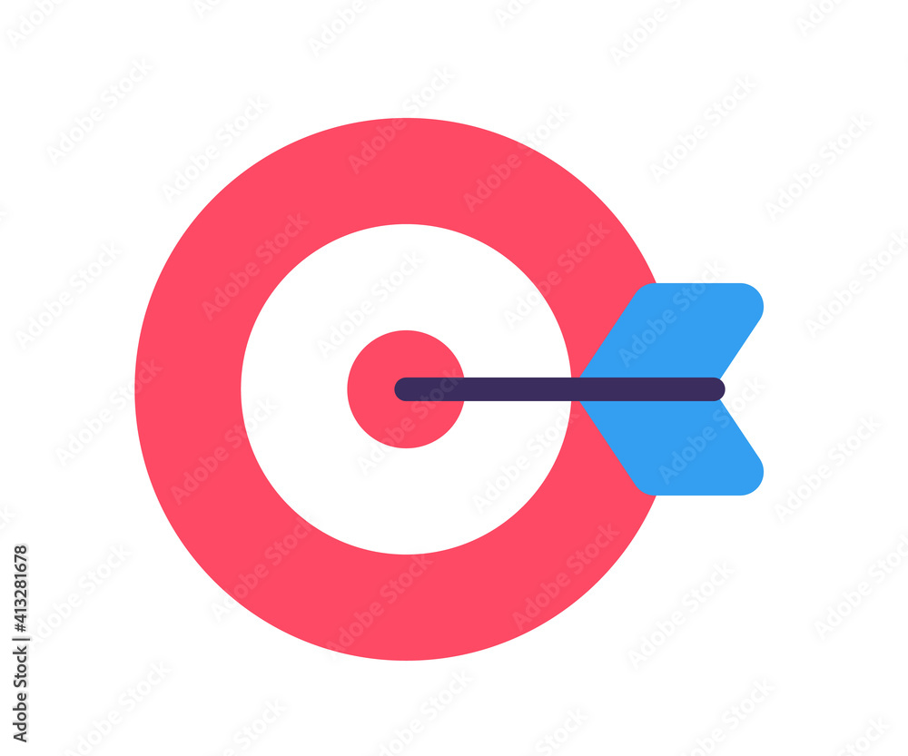 Poster goal objective target single isolated icon with flat style