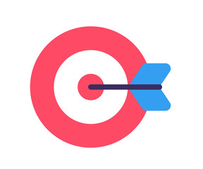 goal objective target single isolated icon with flat style
