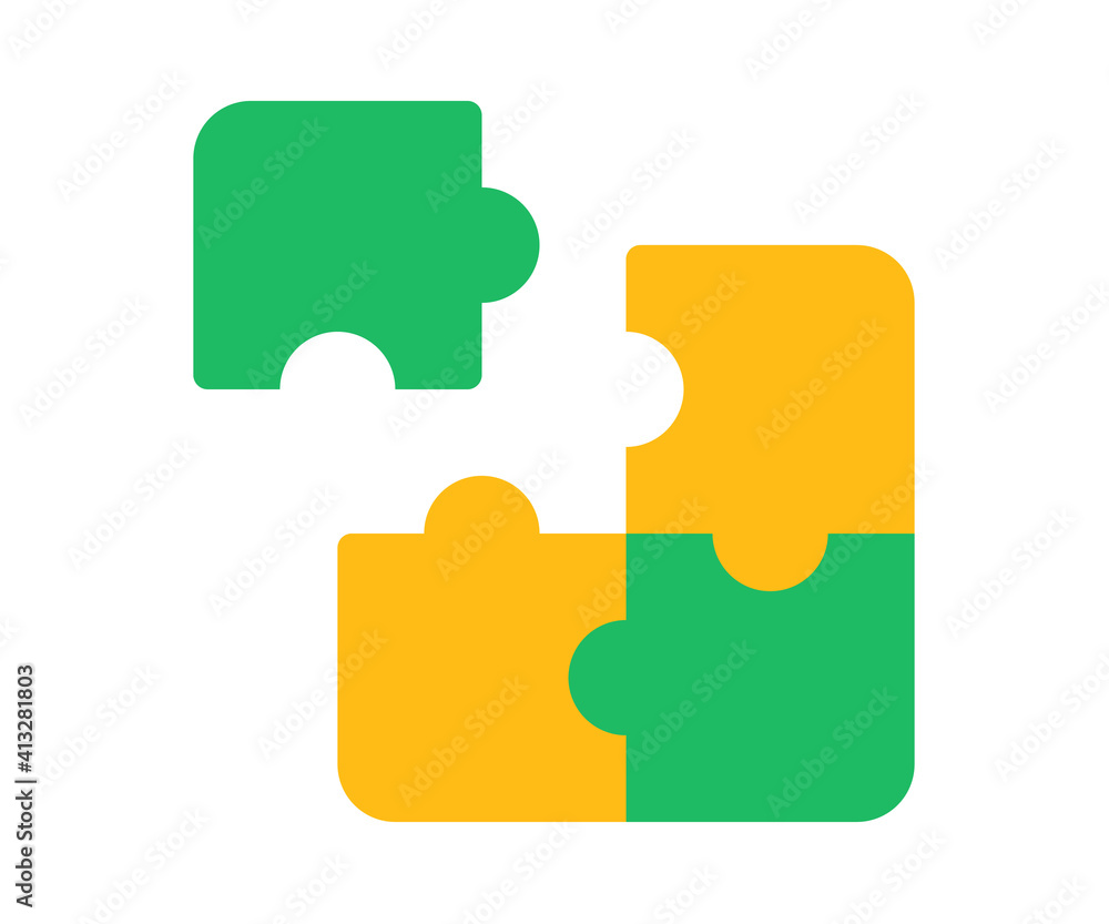 Poster puzzle solution solve single isolated icon with flat style